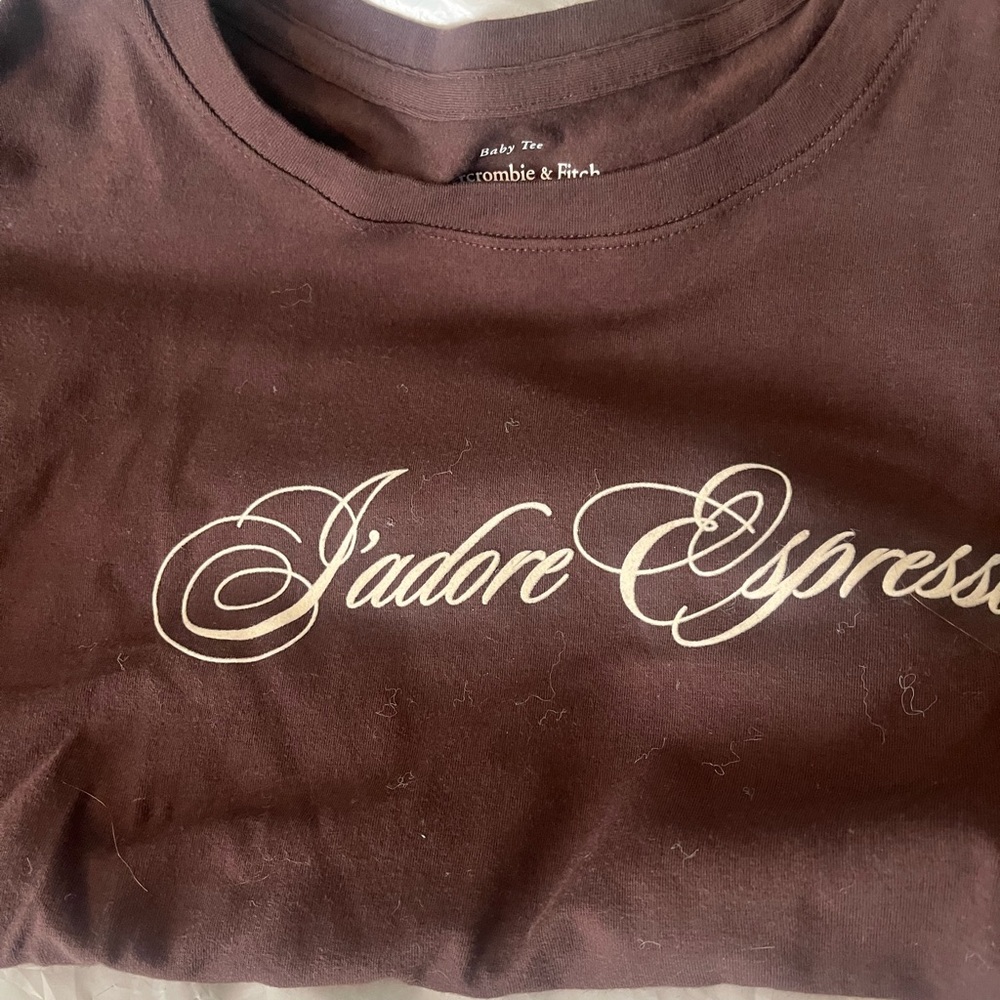 Abercrombie J'adore Espresso Women's Brown T-Shirt - Picture 2 of 3